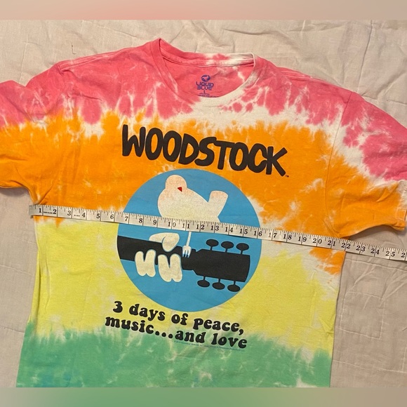 ✌️Woodstock 2016 Liquid Blue Men’s Tie Dye Music Festival T-Shirt. Size L.✌️ - Picture 8 of 9
